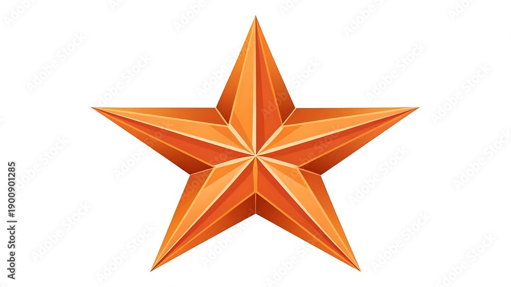 Obraz premium A vibrant orange star with multiple pointed tips on a white background