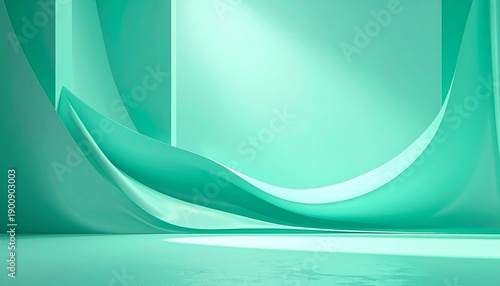 Mint Green Smooth Fabric Abstract Background with Soft Lighting
