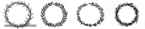 Elegant Laurel Wreath with Leaves: A Symbol of Victory and Honor