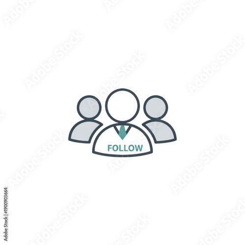 People follow social media icon isolated on transparent background