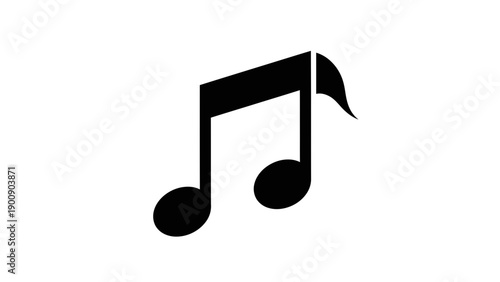 Black Eighth Note Music Symbol Icon.