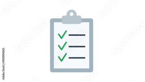 Clipboard with Checklist and Green Ticks.