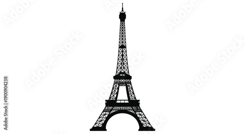 A striking black silhouette depicts the iconic eiffel tower a symbol of paris and french architecture high quality