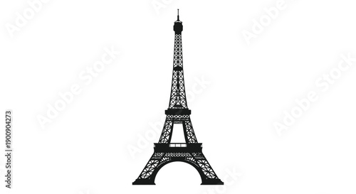 A striking silhouette of the eiffel tower a famous landmark in paris france stands prominently high quality professional
