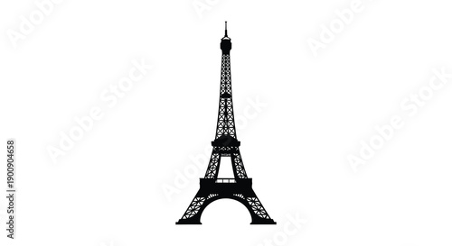 A striking black and white silhouette depicts the iconic eiffel tower a symbol of paris france high quality professional detailed