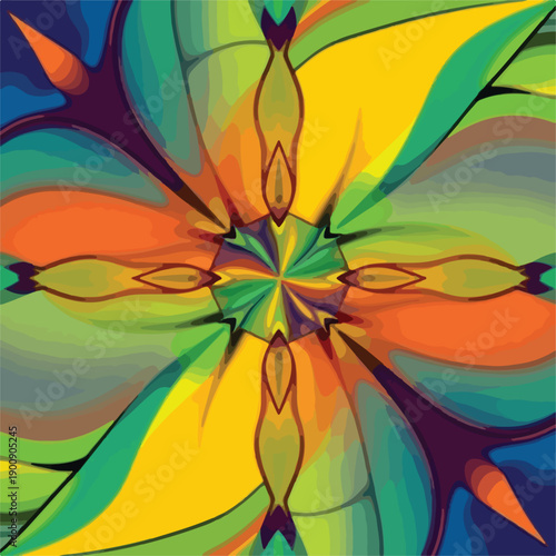 Flat design stained glass background