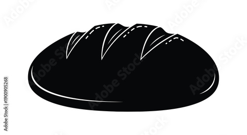 A simple black and white illustration depicts a round loaf of bread with scoring marks on top