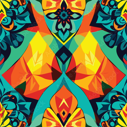 Flat design stained glass background