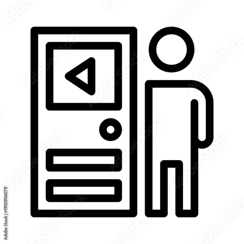 door etiquette line icon