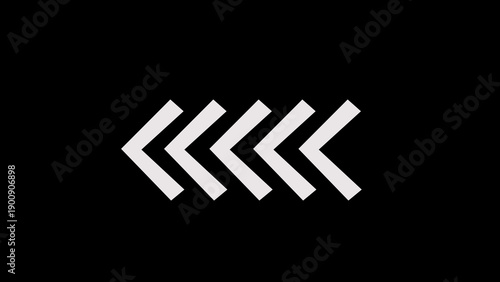 Billede på lærred White arrow chevron group pointing left