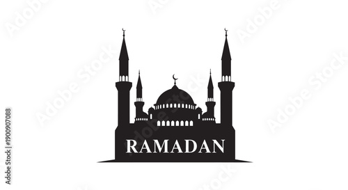 Ramadan Mosque Silhouette by the Sea