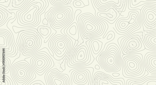 Abstract topographic map lines forming a seamless pattern on a cream background.