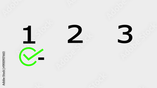 Tableau sur toile Progression icon with first step highlighted