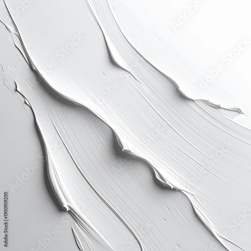Abstract Swirls of Glossy White Paint Texture Background Art