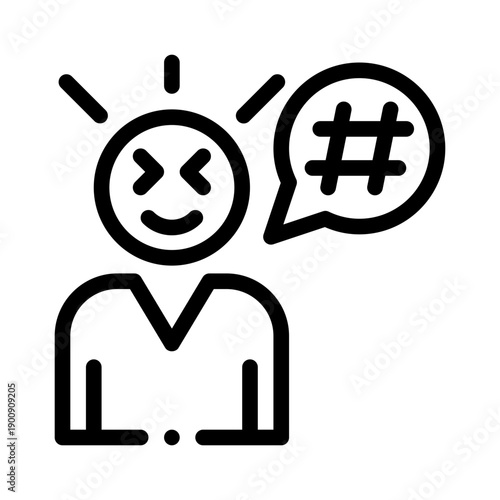 hashtags line icon