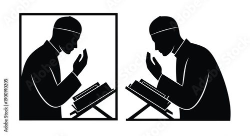 Ramadan Mosque Riverside Aerial Silhouette Design