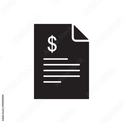 Invoice icon. Payment and billing invoices icon vector illustration silhouette on white background