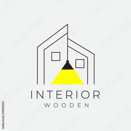 Interior decoration minimalist logo design vector