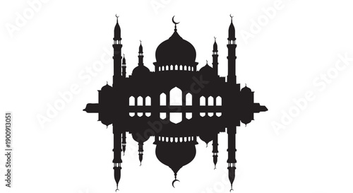 Ramadan Island Mosque Silhouette Poster Art