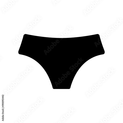 Women's panties icon. Black icon isolated on white background. Vector illustration.