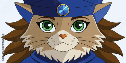 Charming digital illustration of an elegant cat wearing a tuxedo and bow tie