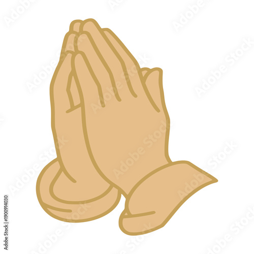Praying Hands Icon for Spirituality Hope and Gratitude Concept Vector Illustration