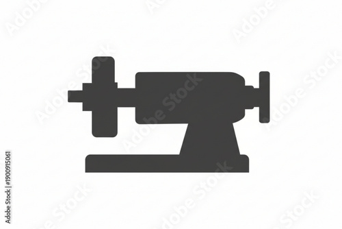 Lathe Machine Silhouette: A detailed silhouette of a lathe machine, highlighting the essential components and the robust form of the tool, perfect for representing craftsmanship and precision.