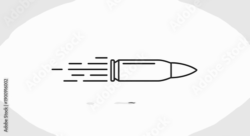 Silver Bullet Ammunition Illustration with Metal Texture