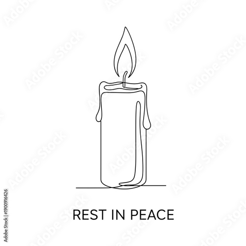 Candle Flame Symbol for Remembrance and Peaceful Tribute