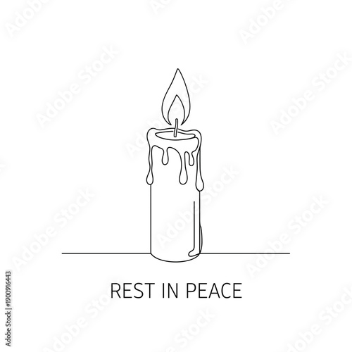 Memorial Candle Rest in Peace Tribute Illustration