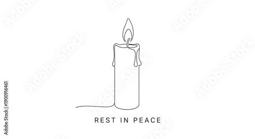 Thin Line Art Tribute Candle for Loss and Memory