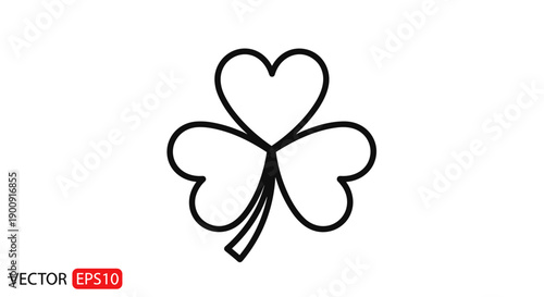 Minimalist Three Leaf Clover Symbol for Luck
