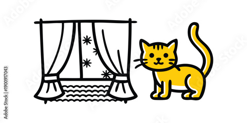 Cute orange cat illustration feeling unwell wearing a blue hat and wrapped in a blanket