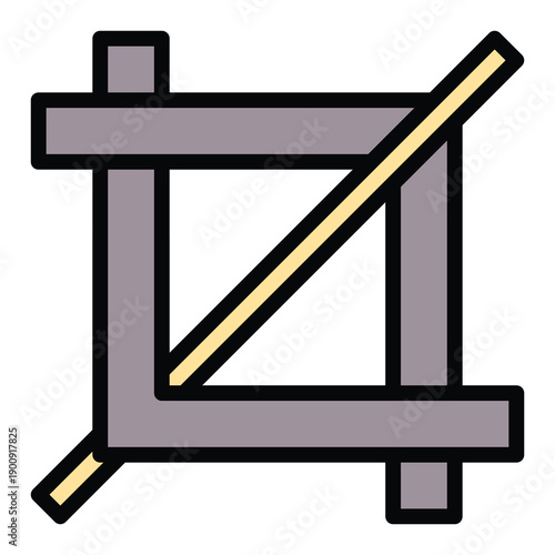 Crop Tool Vector Icon, User Interface Related Lineal Colour Style Vector Icon.