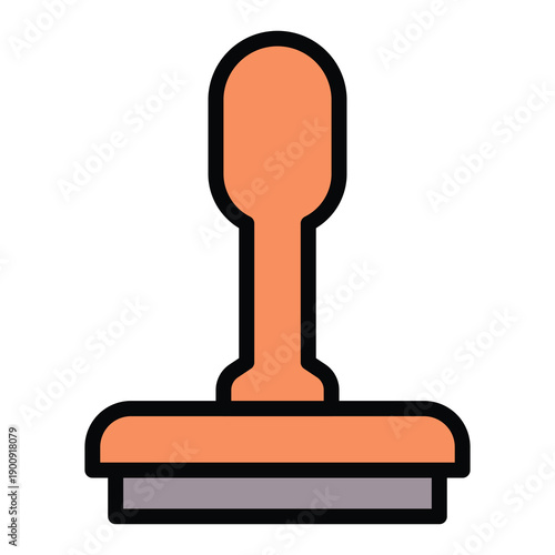 Rubber Stamp Vector Icon, User Interface Related Lineal Colour Style Vector Icon.