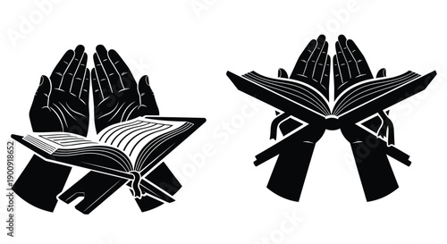 Ramadan Silhouette Ending Salam Dua Hands