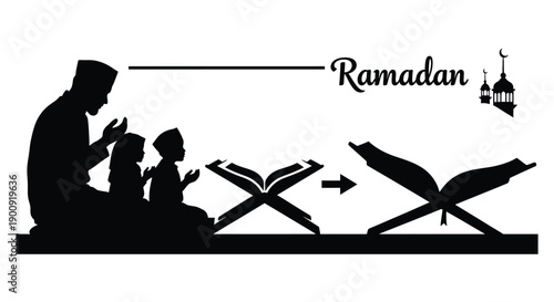 Ramadan Prayer Silhouette Laser Cut Design