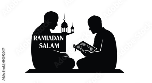 Ramadan Prayer Silhouette Wall Art Design