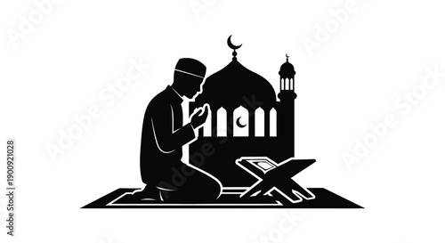 Ramadan Greeting Card Silhouette Design