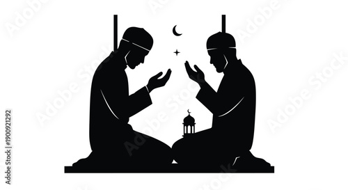 Ramadan Silhouette End of Ramadan Greeting Graphic