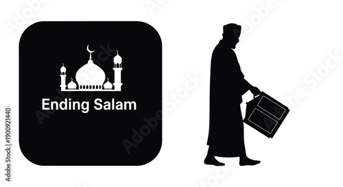 Ramadan Prayer Silhouette Crowd Worship Scene