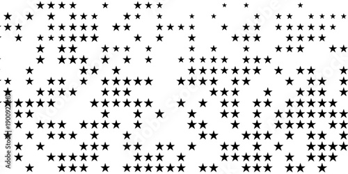 Celestial black and white stars seamless pattern - hand drawn line space digital paper with starry sky, cute kids seamless vector background for textile, scrapbooking, wrapping paper