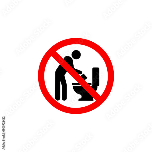 No Urinating in Toilet Sign Prohibition.