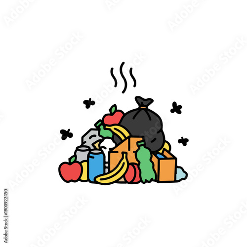 Food waste disposal in a pile.