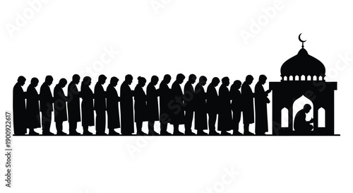 Ramadan Prayer Silhouette Pattern Design