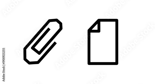 Icons of a paperclip and a document, symbolizing attachment and paperwork