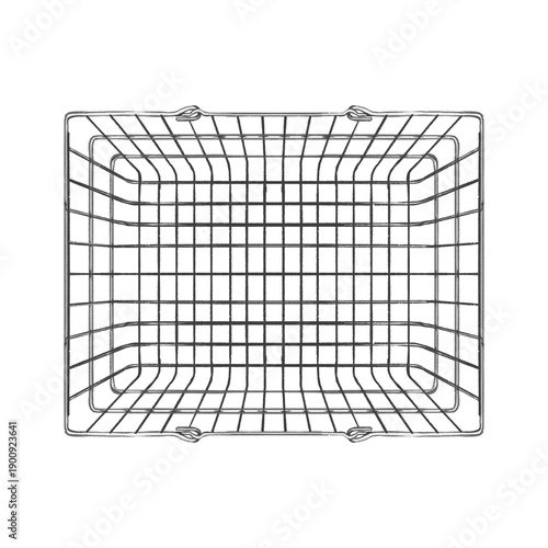 Fotografie shopping basket in the mall, market hand drawn illustration on transparent background