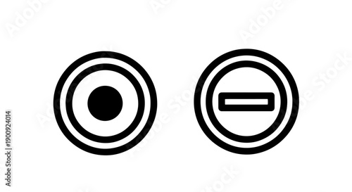 Circular target icon and a minus sign in a circle, representing focus and exclusion.