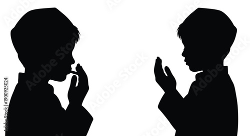 Ramadan Prayer Line Silhouette Sticker