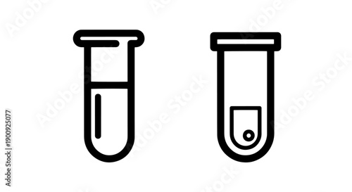 Test Tubes Icons: Medical Samples and Laboratory Analysis